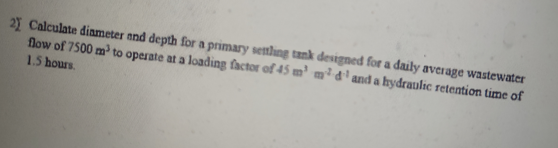 Calculate diameter and depth for a primary