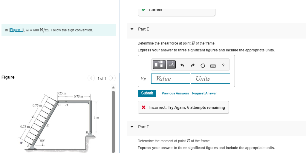 In ( Figure 1 ) , w = 6 0 0 N m . Follow the sign