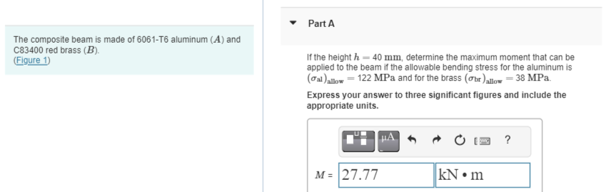 The composite beam is made of 6 0 6 1 - T 6