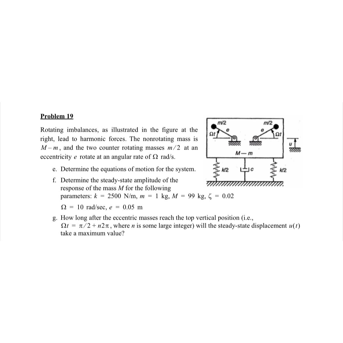 Problem 1 9 Rotating imbalances, as illustrated