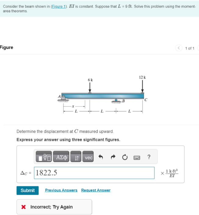 Consider the beam shown in ( Figure 1 ) . E I is