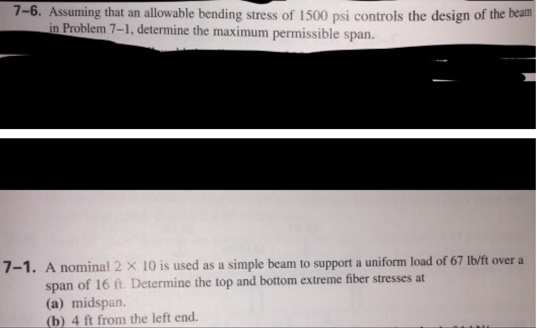 7 - 6 . assuming that and allowable bending