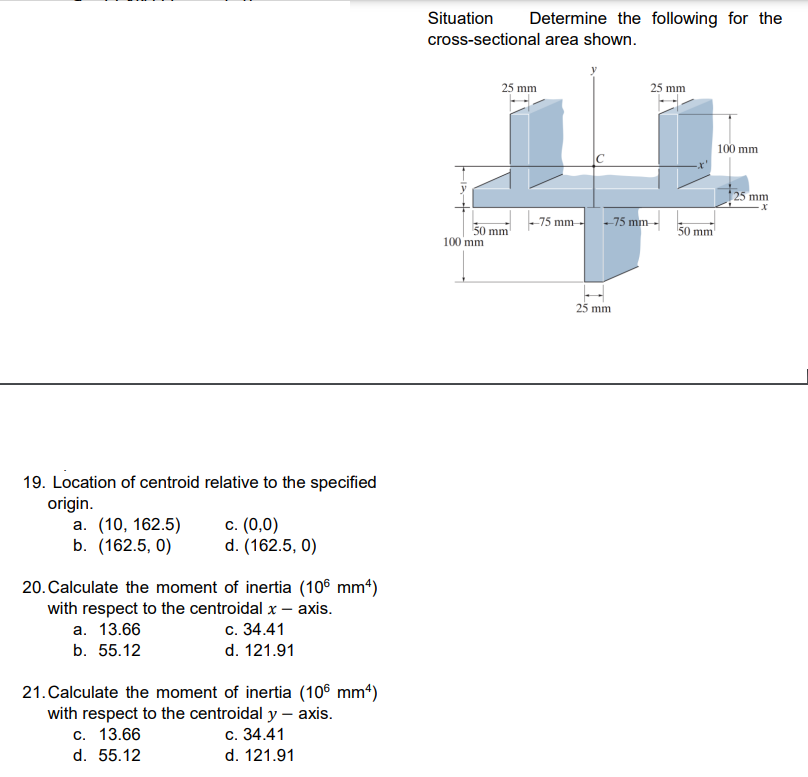 Situation Determine the following for the cross -