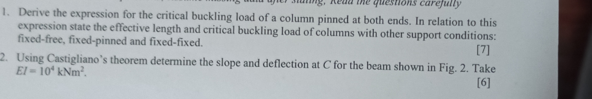 Derive the expression for the critical buckling