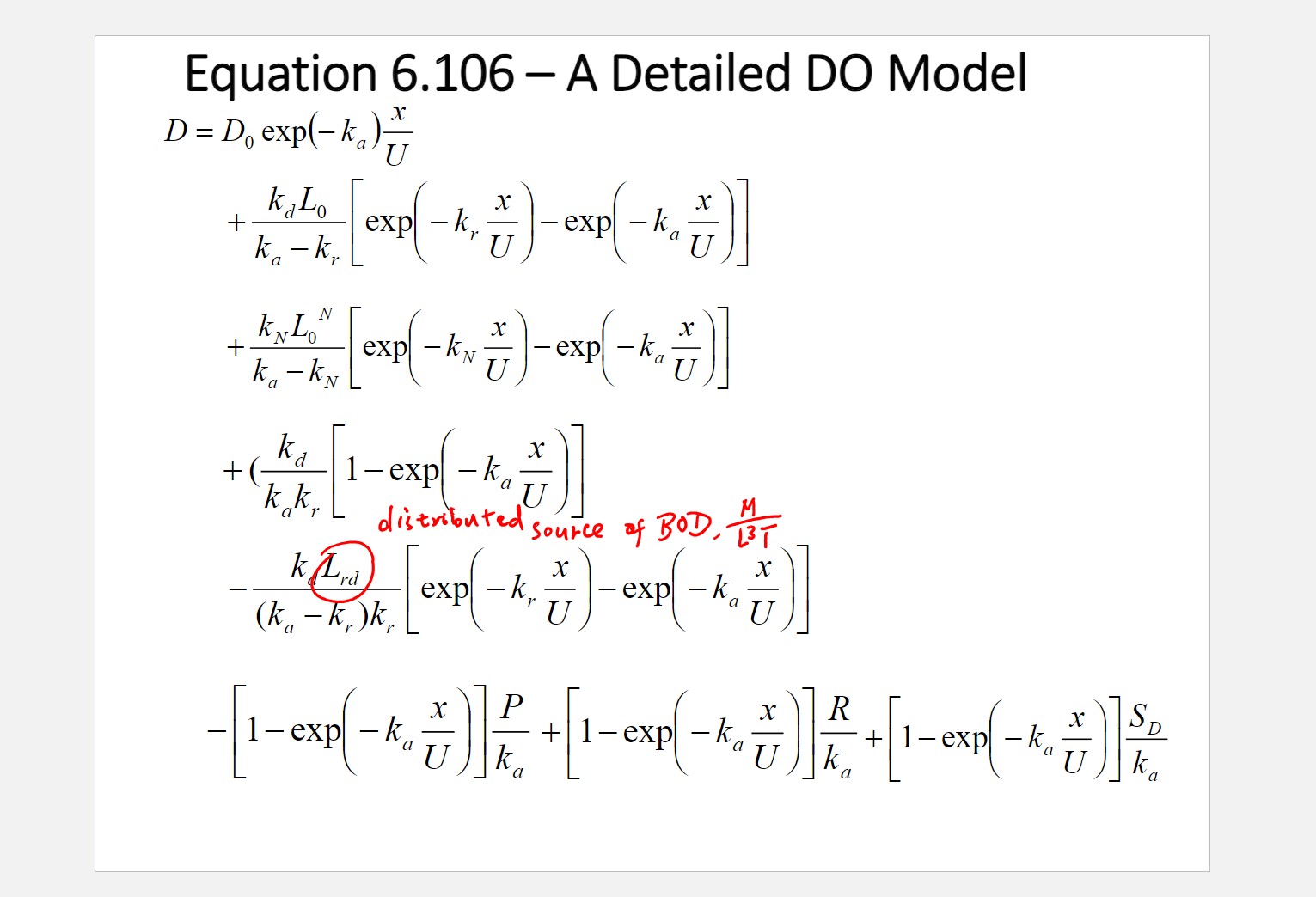 Consider the continuous discharge of domestic