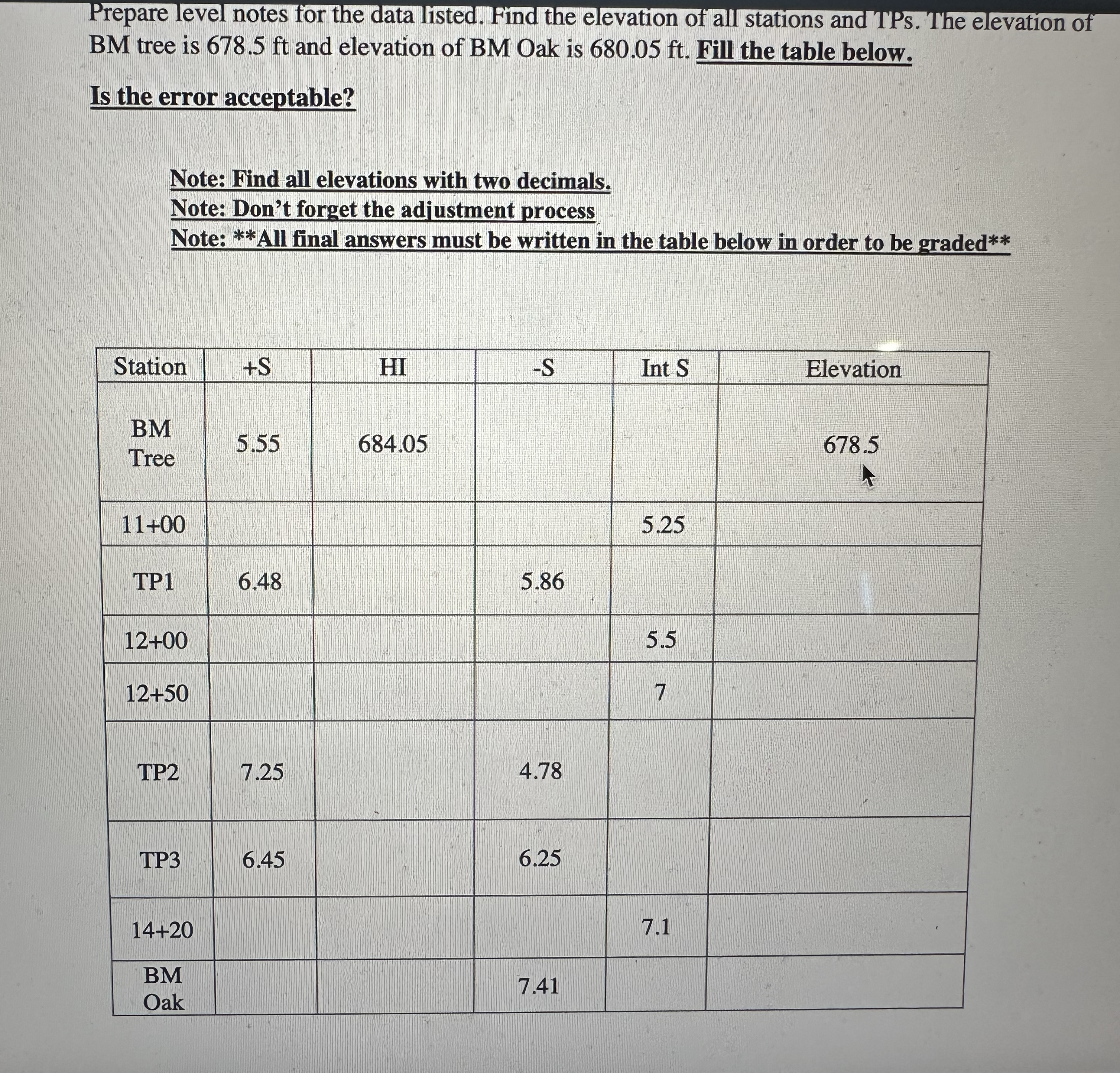 1 7 / What is the leveling error? 1 8 / what is