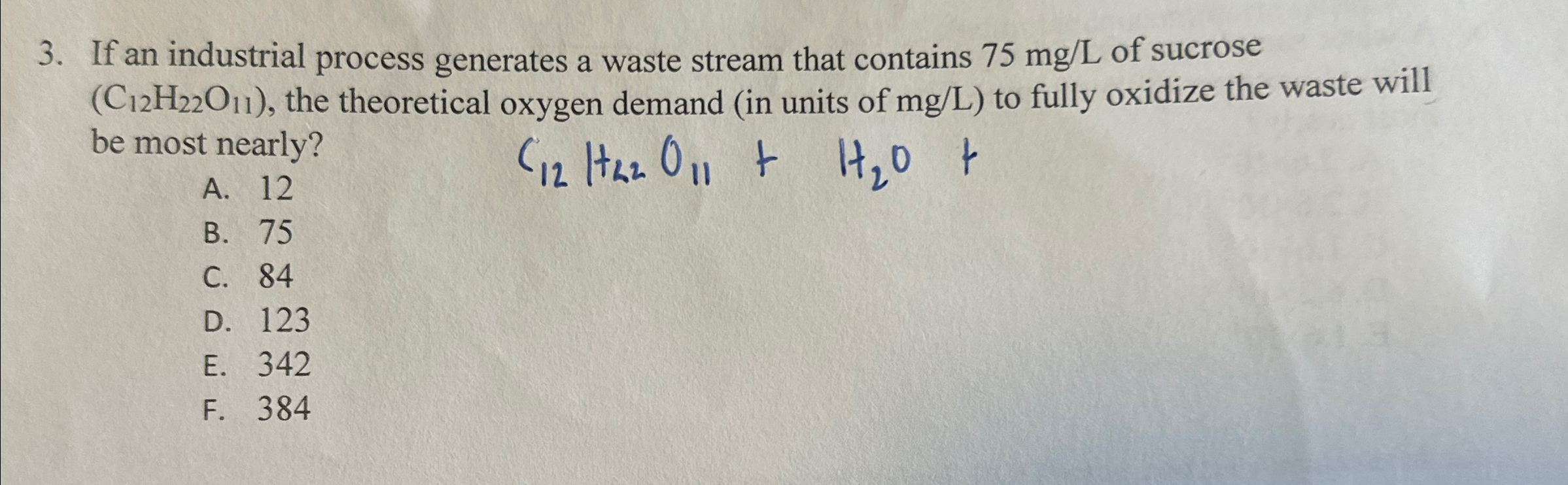 If an industrial process generates a waste stream