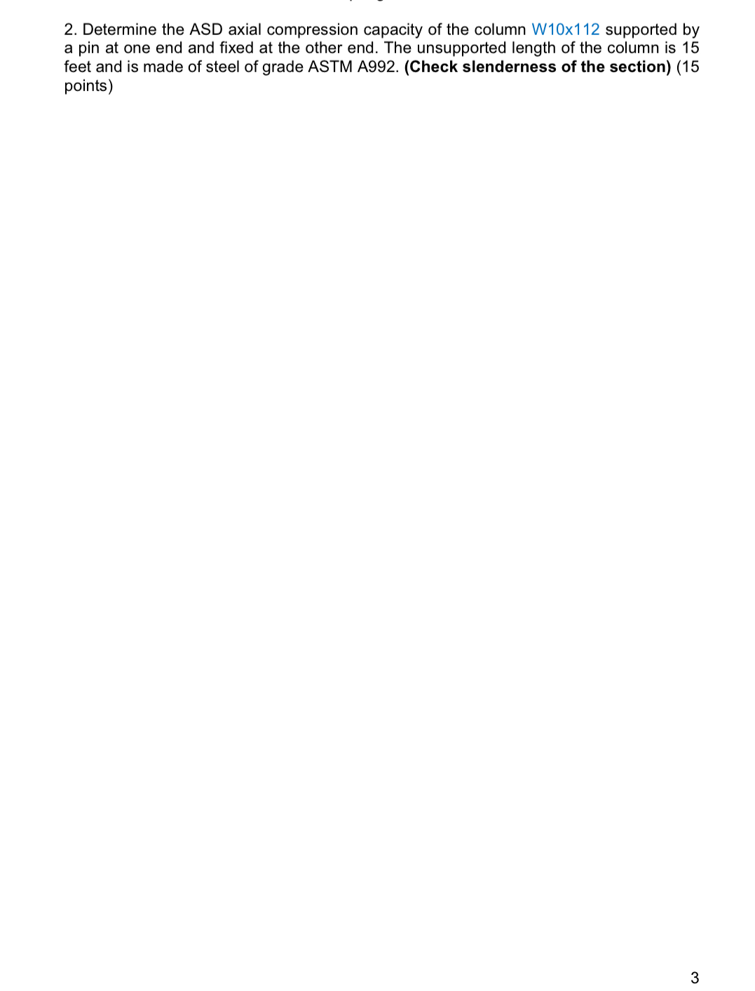 Determine the ASD axial compression capacity of