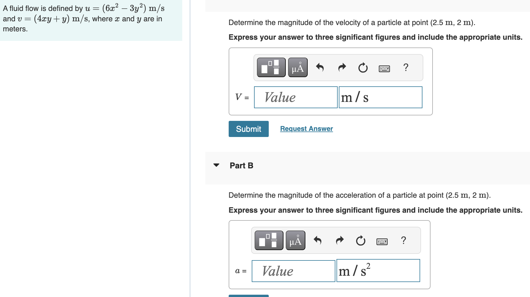 A fluid flow is defined by u = ( 6 x 2 - 3 y 2 )