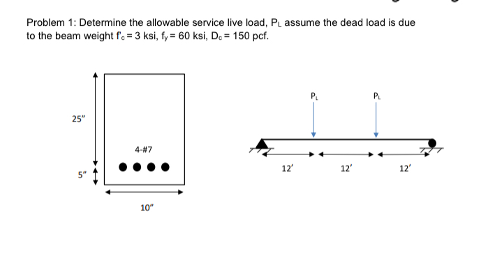 Problem 1 : Determine the allowable service live