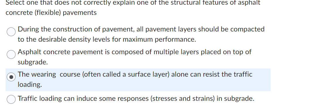 Select one that does not correctly explain one of