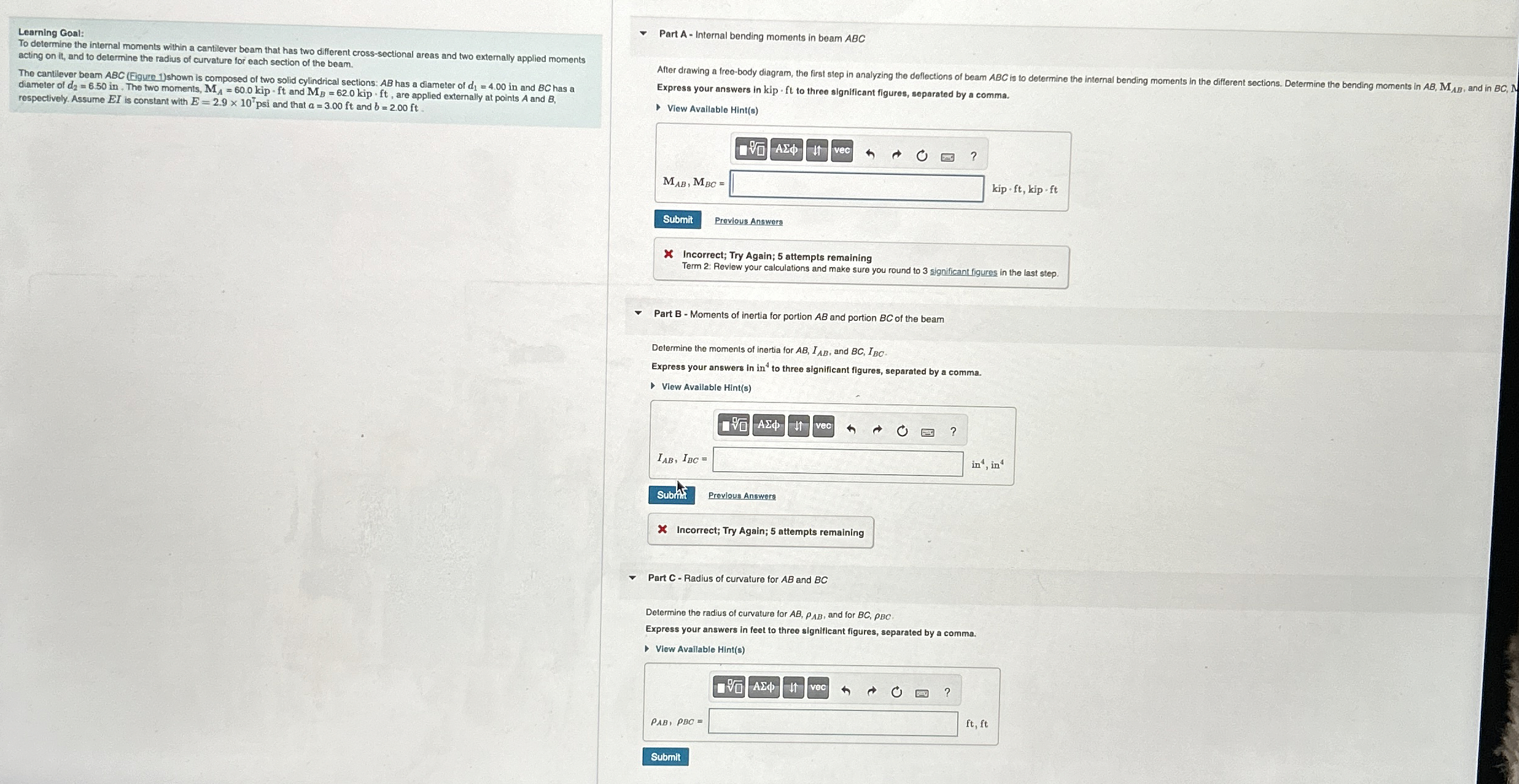 Learning Goal To determine the internal moments