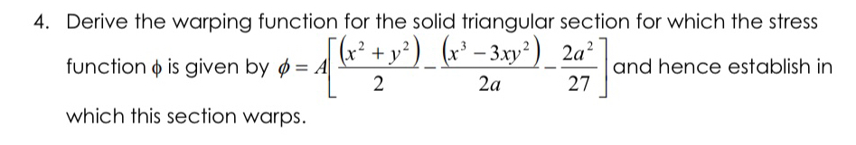 Detailed please. Derive the warping function for