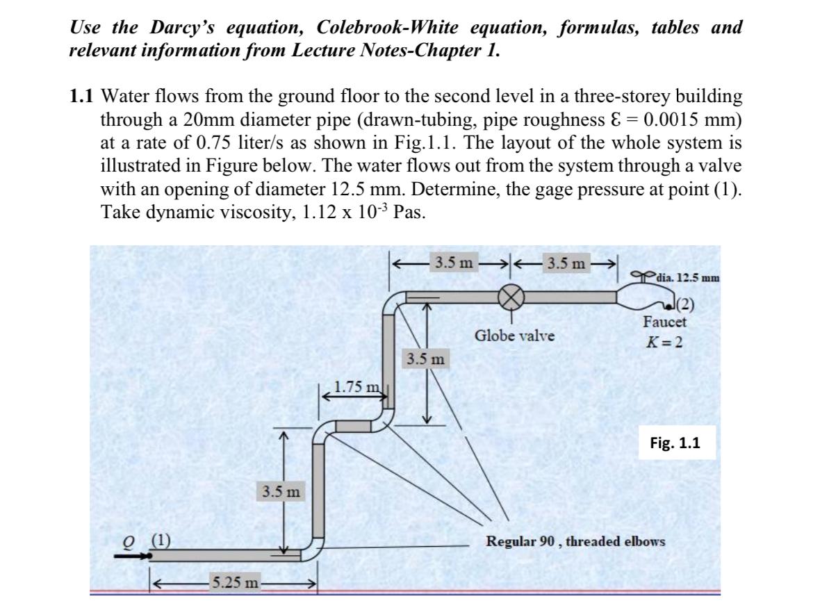 Use the Darcy's equation, Colebrook - White