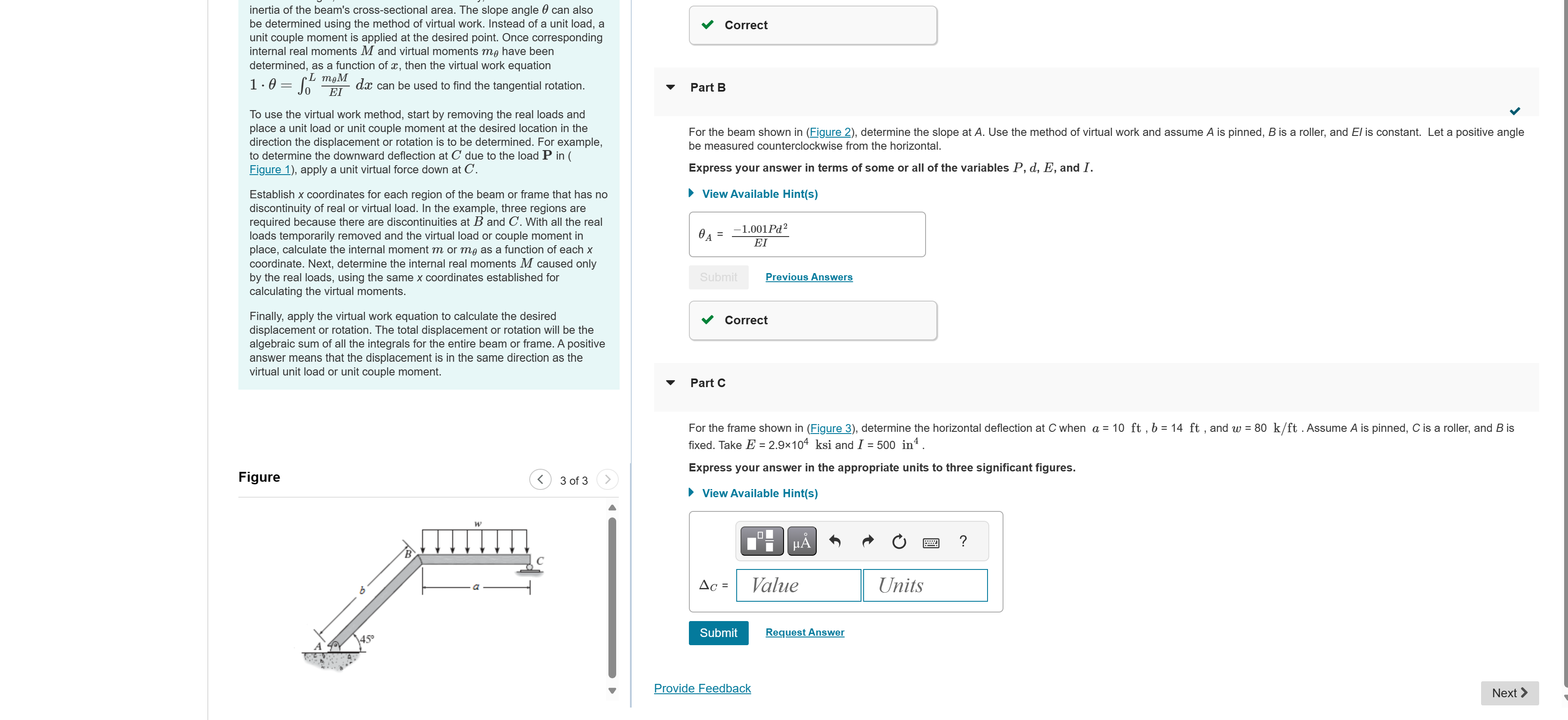 Part C For the frame shown in ( Figure 3 ) ,