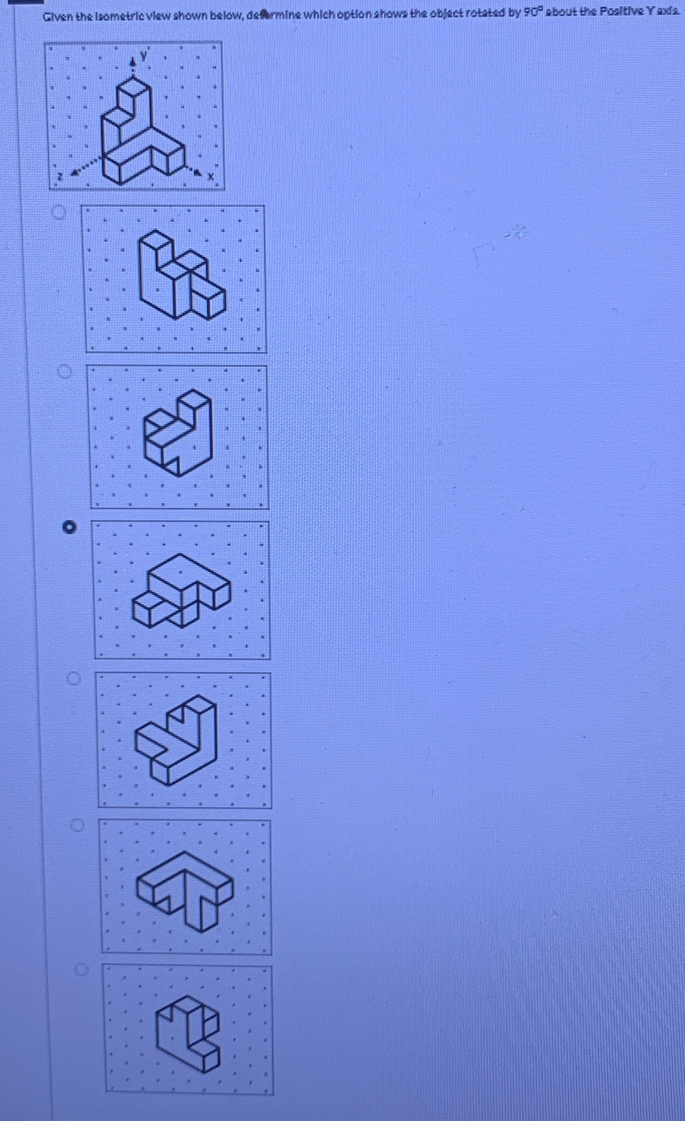 Given the lsometrieview shown below, determine