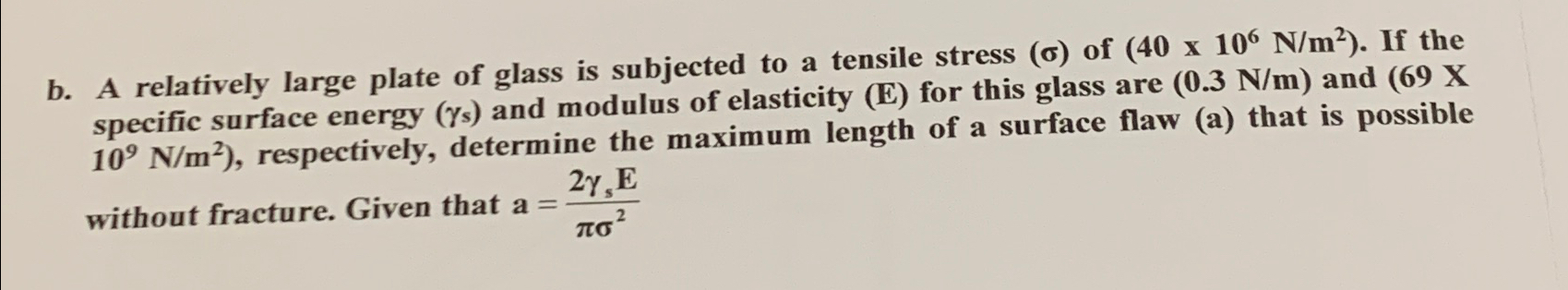 b . A relatively large plate of glass is