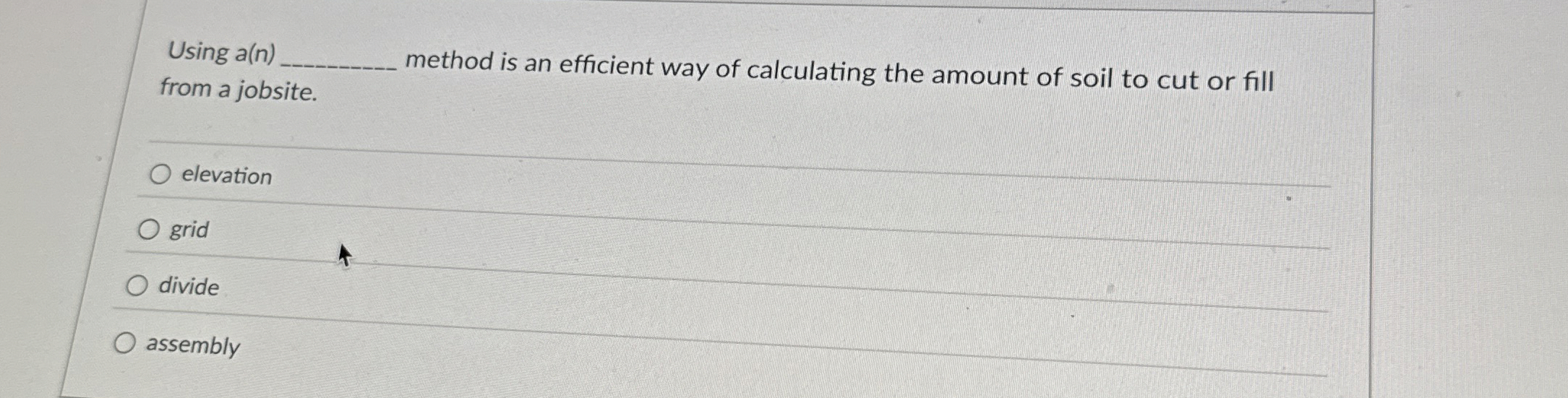 Using a ( n ) method is an efficient way of