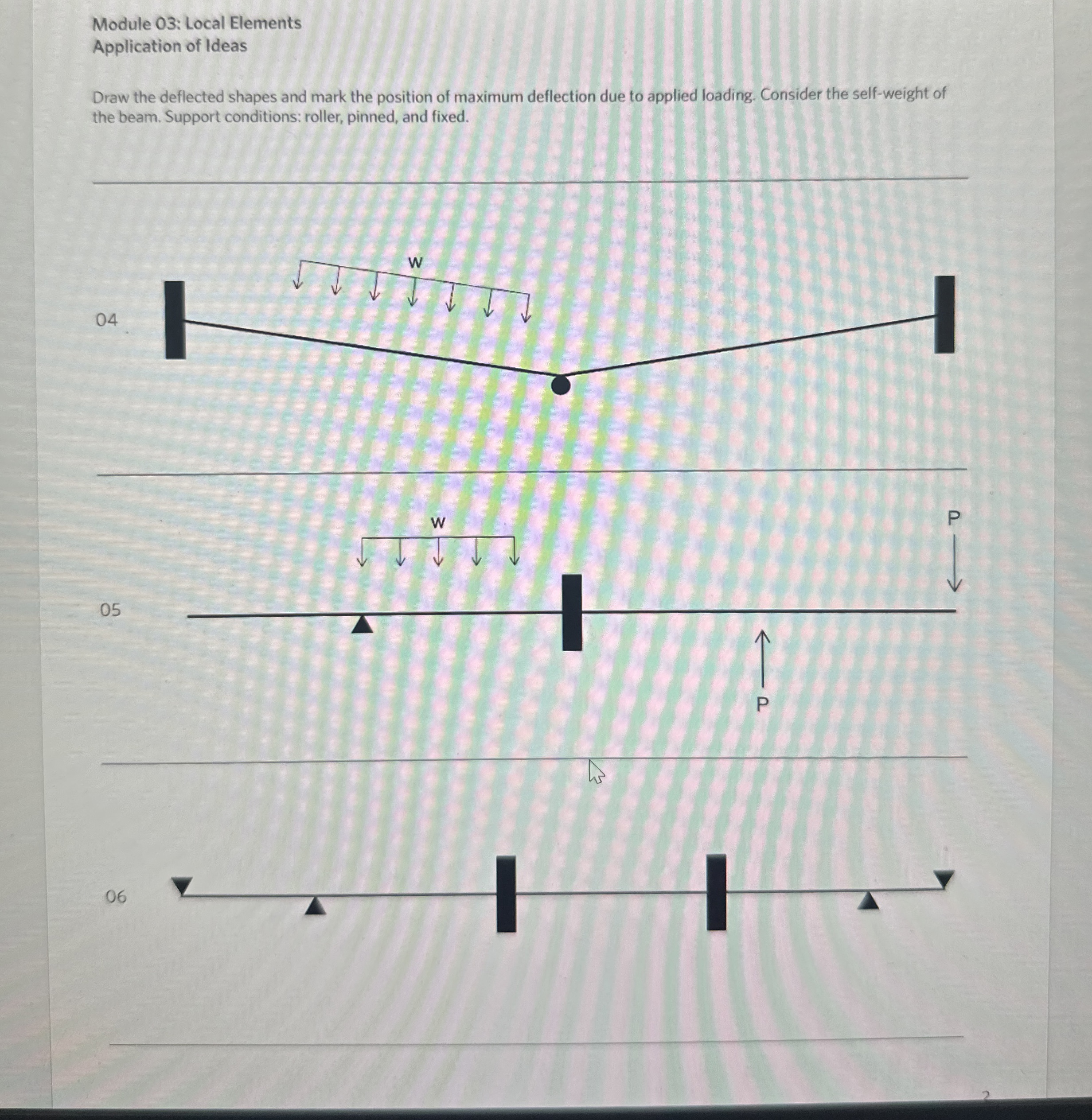 Make sure to draw the deflected shapes Draw the