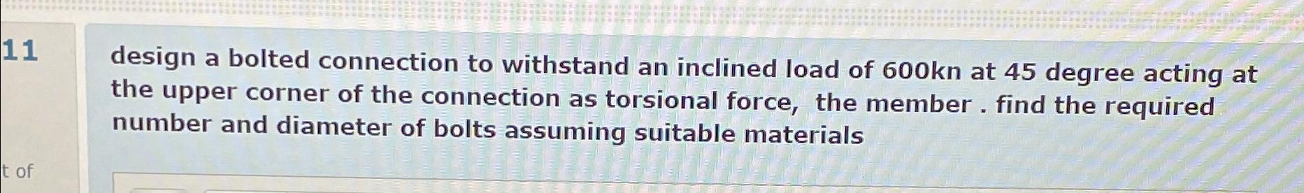 design a bolted connection to withstand an