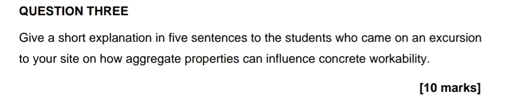 QUESTION THREE Give a short explanation in five