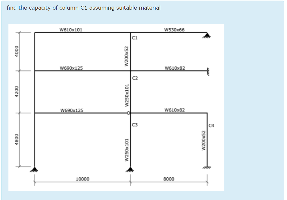 find the capacity of column C 1 assuming suitable