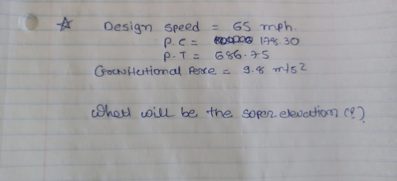 A Design speed = 6 5 m p h . P . c = 1 7 8 . 3 0