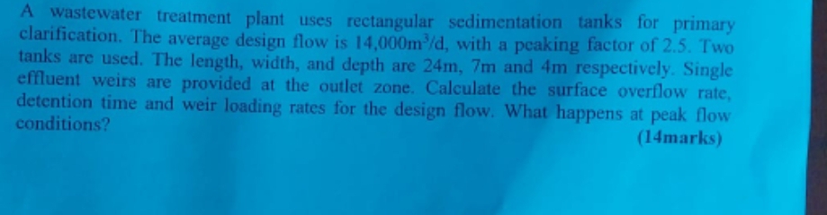 A wastewater treatment plant uses rectangular