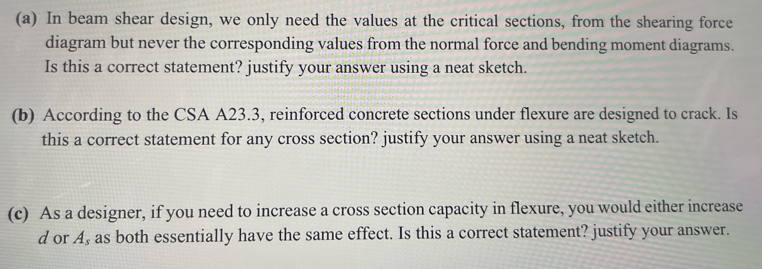 ( a ) In beam shear design, we only need the