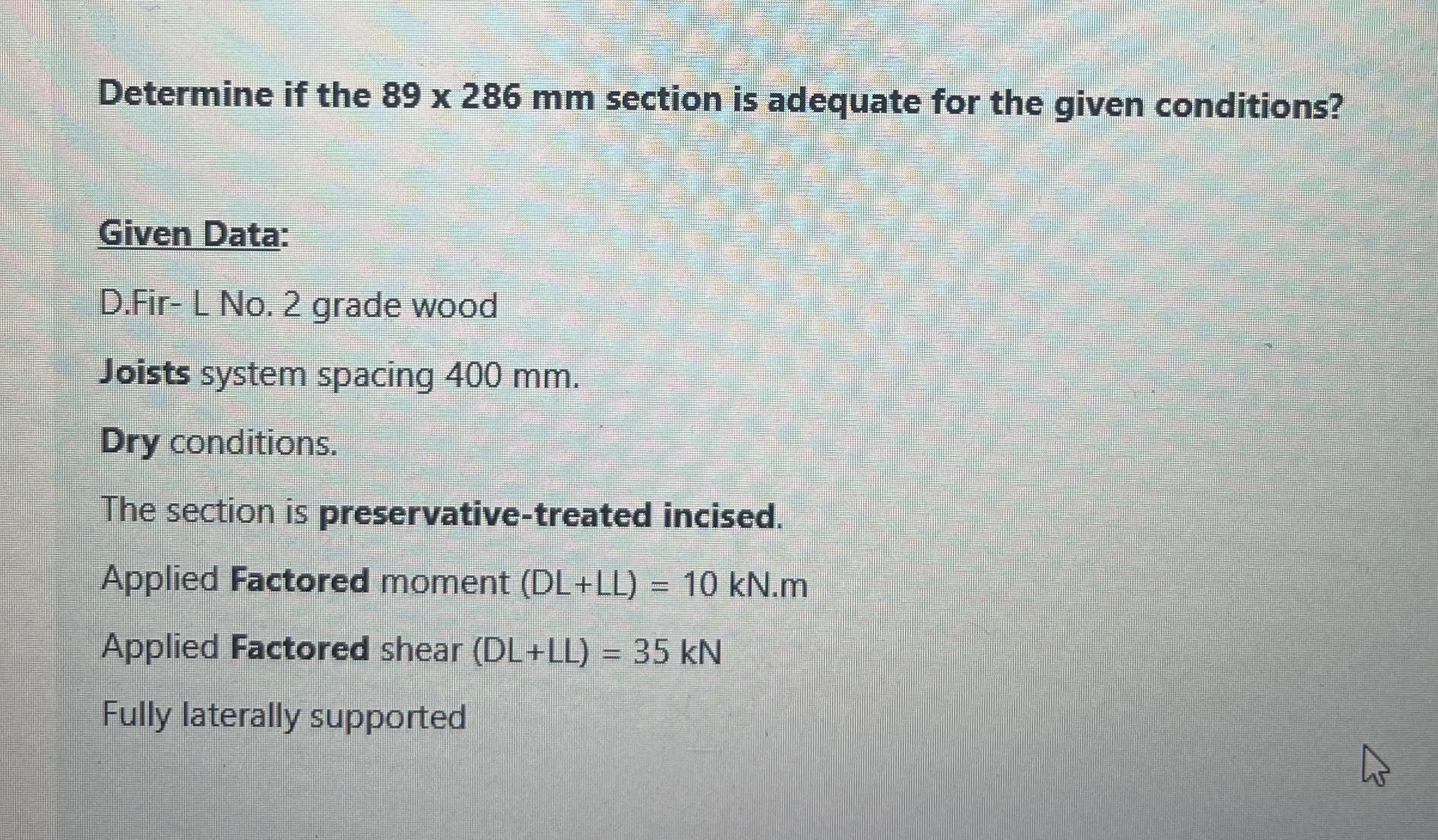 Determine if the 8 9 2 8 6 m m section is