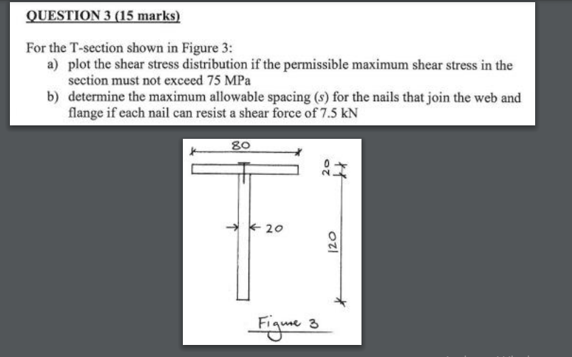 QUESTION 3 ( 1 5 marks ) For the T - section