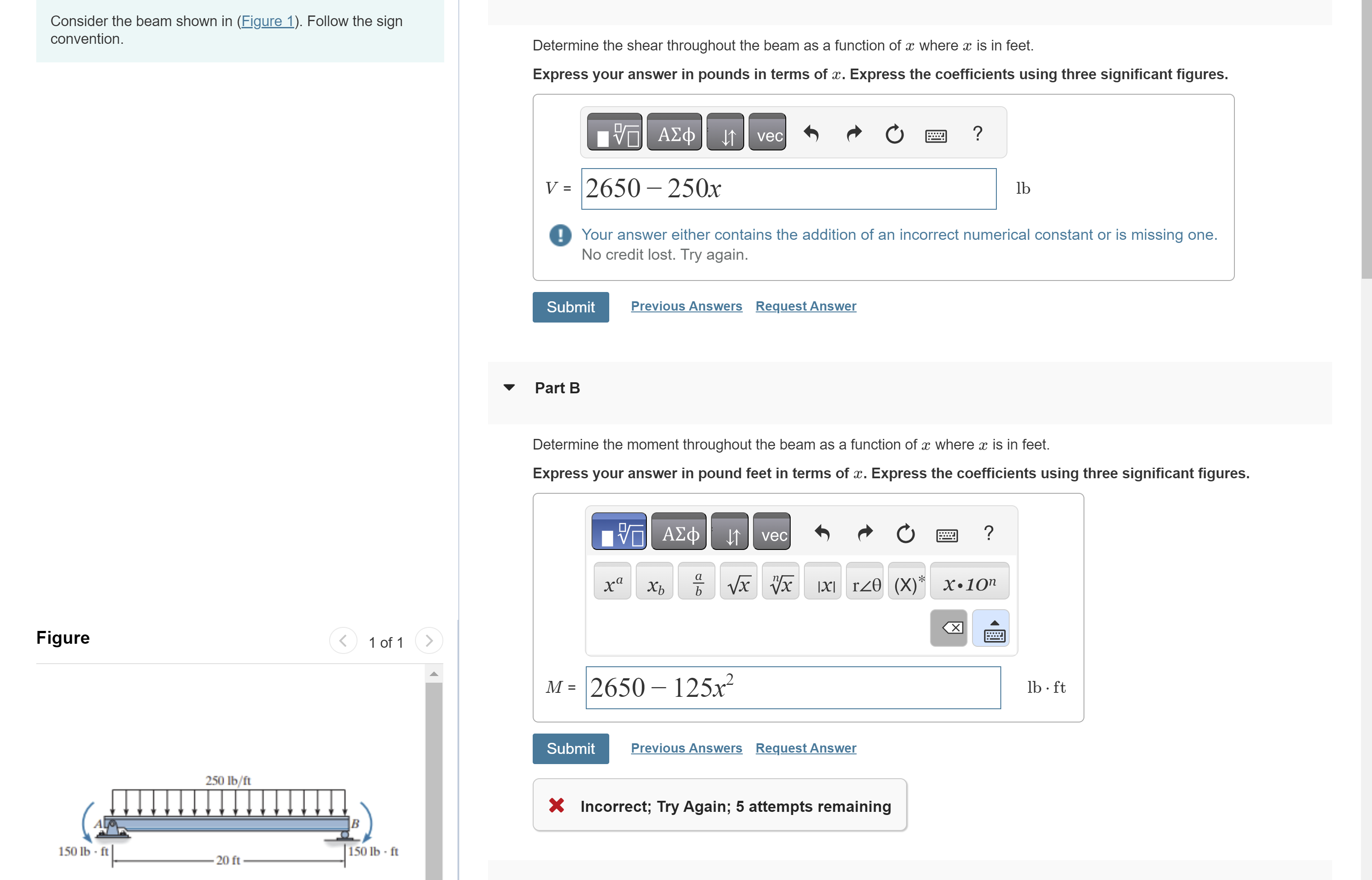 Consider the beam shown in ( Figure 1 ) . Follow