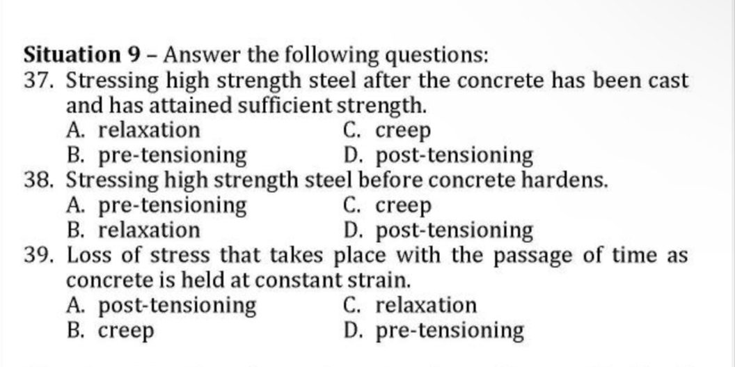 Situation 9 - Answer the following questions: 3 7