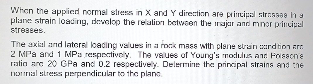 When the applied normal stress in x and Y