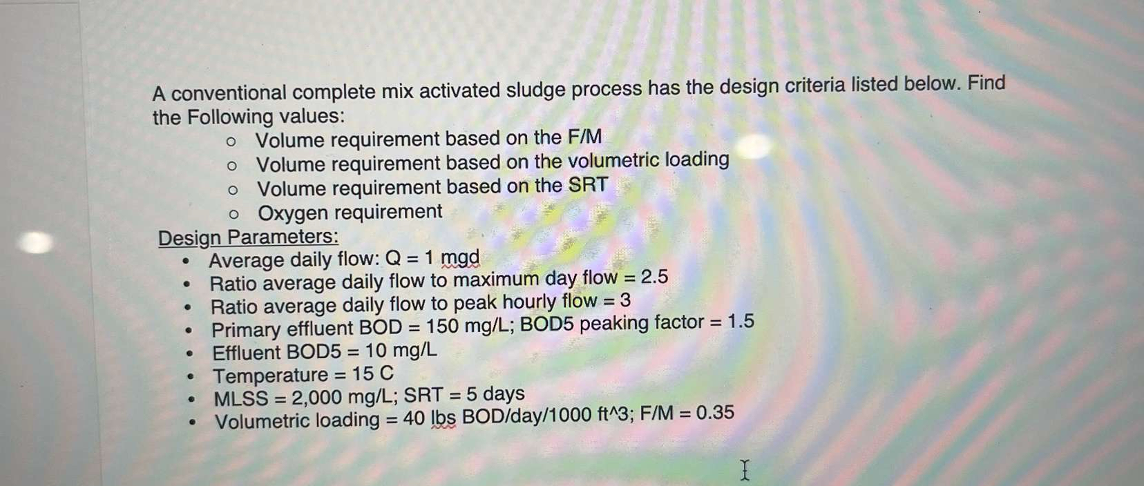 A conventional complete mix activated sludge