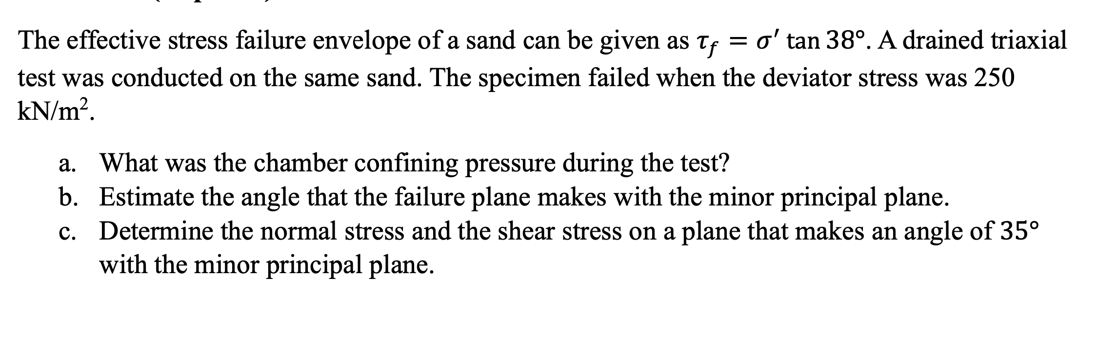 The effective stress failure envelope of a sand