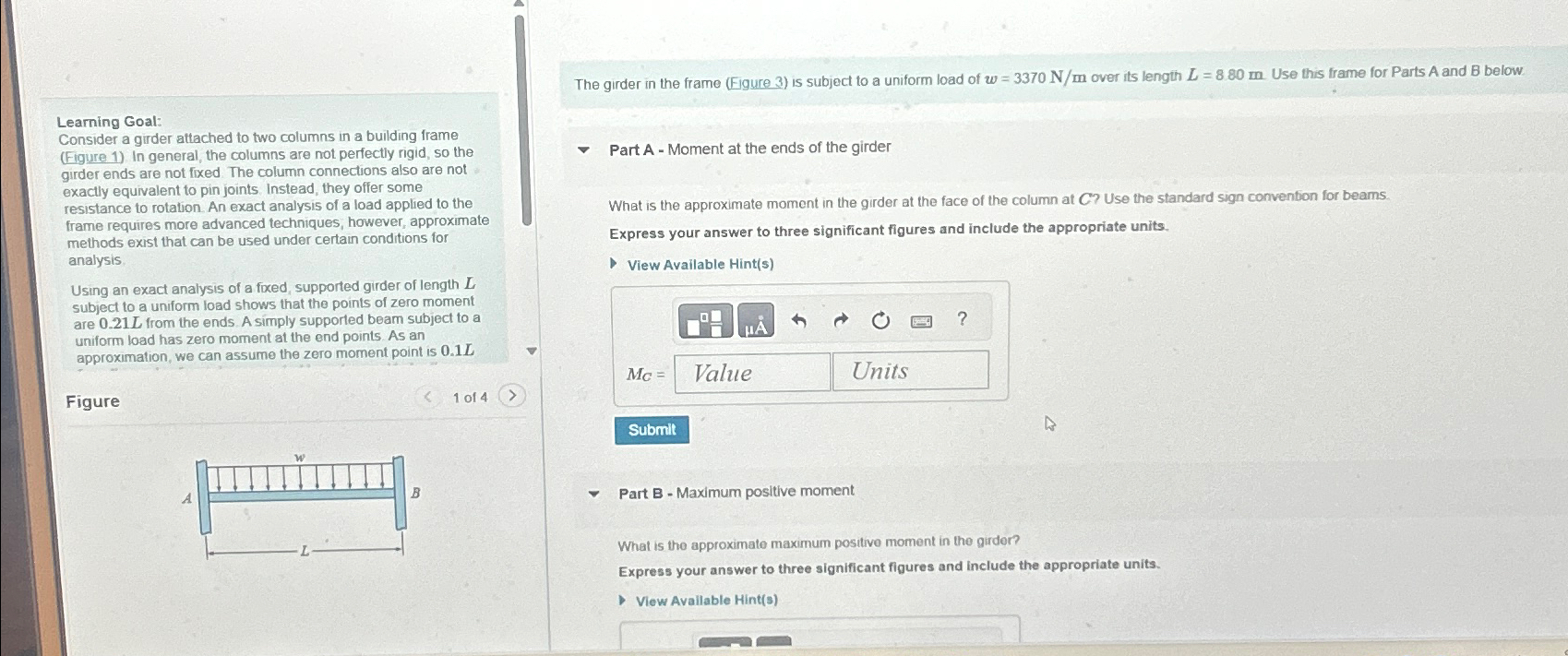 The girder in the frame ( Figure 3 ) is subject