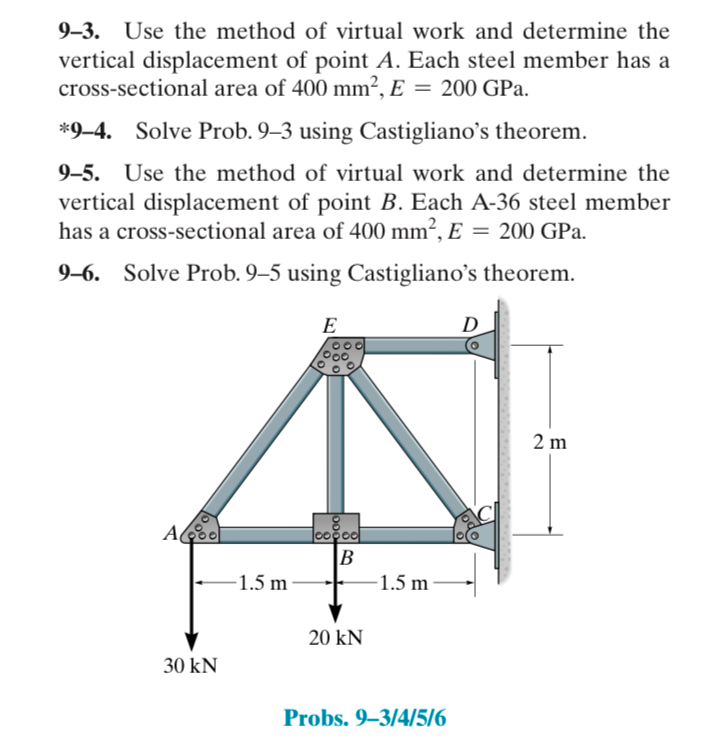 9 - 3 . Use the method of virtual work and