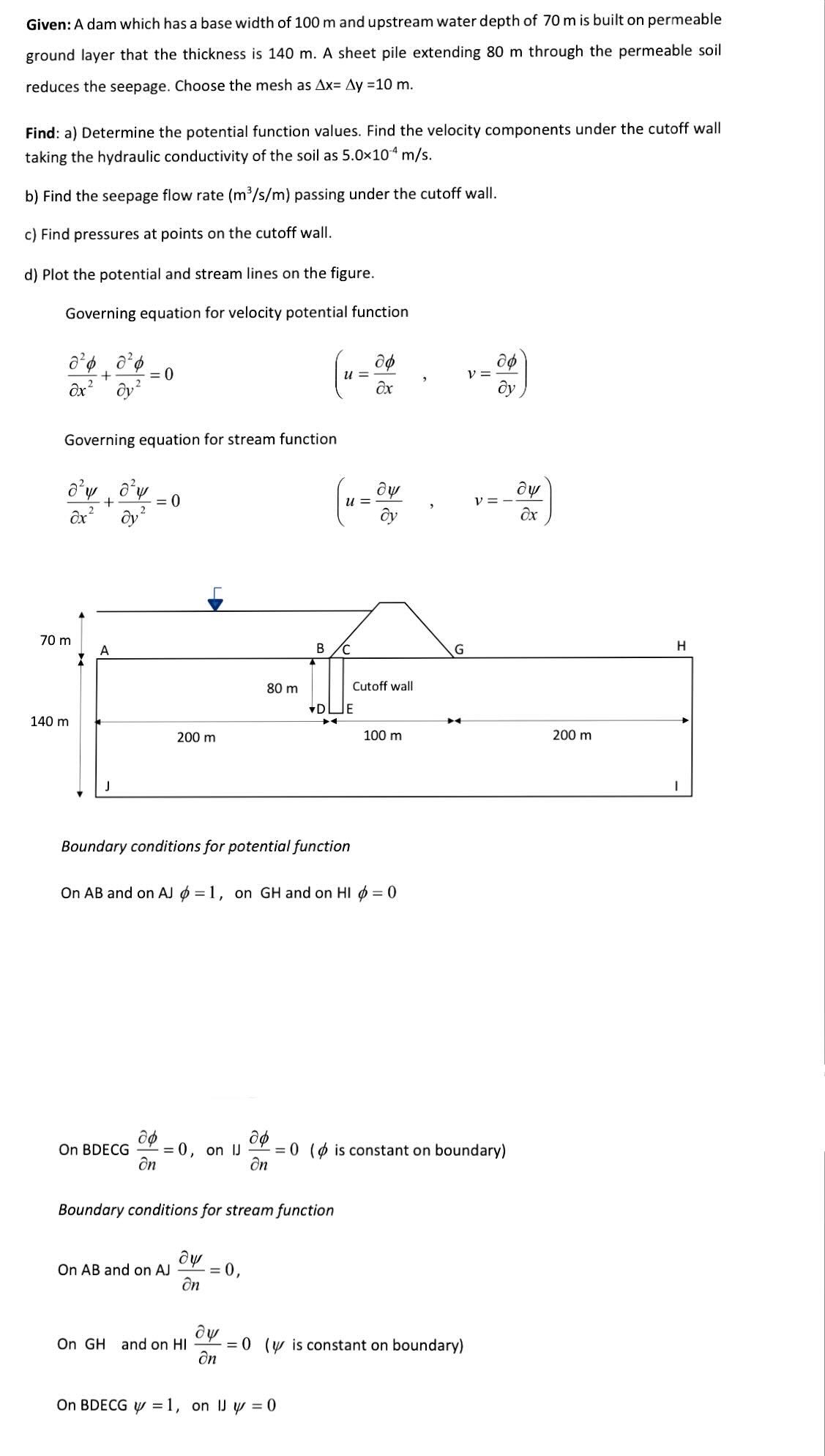 Given: A dam which has a base width of 1 0 0 m
