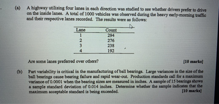 ( a ) A highway utilising four lanes in each
