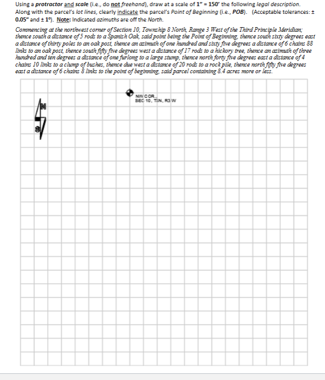 Using a protractor and scale ( i . e . , do not