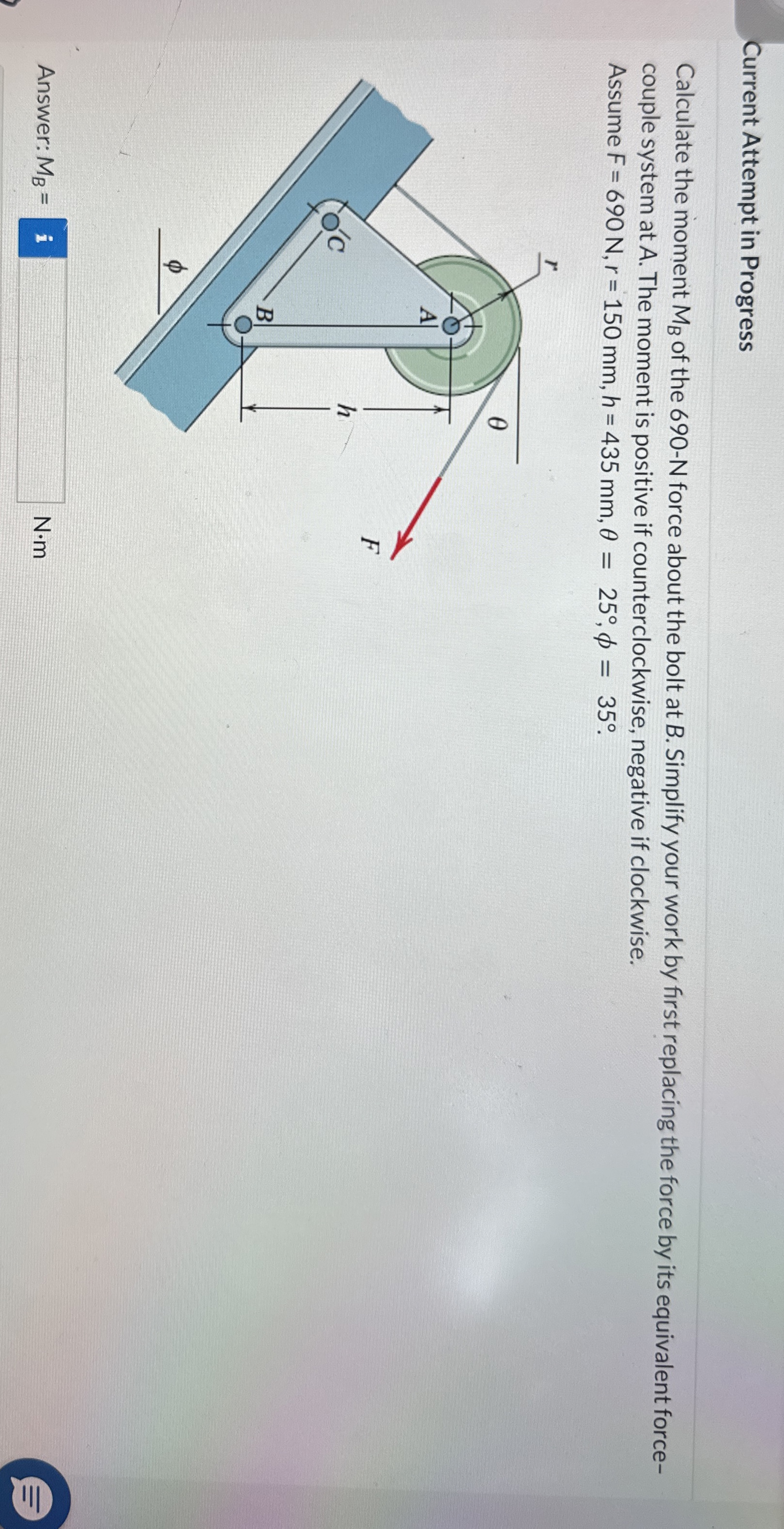 Current Attempt in Progress Calculate the moment
