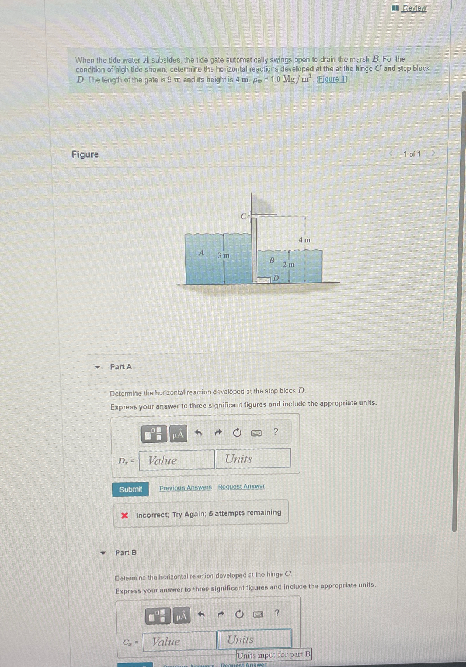 Review When the tide water A subsides, the tide