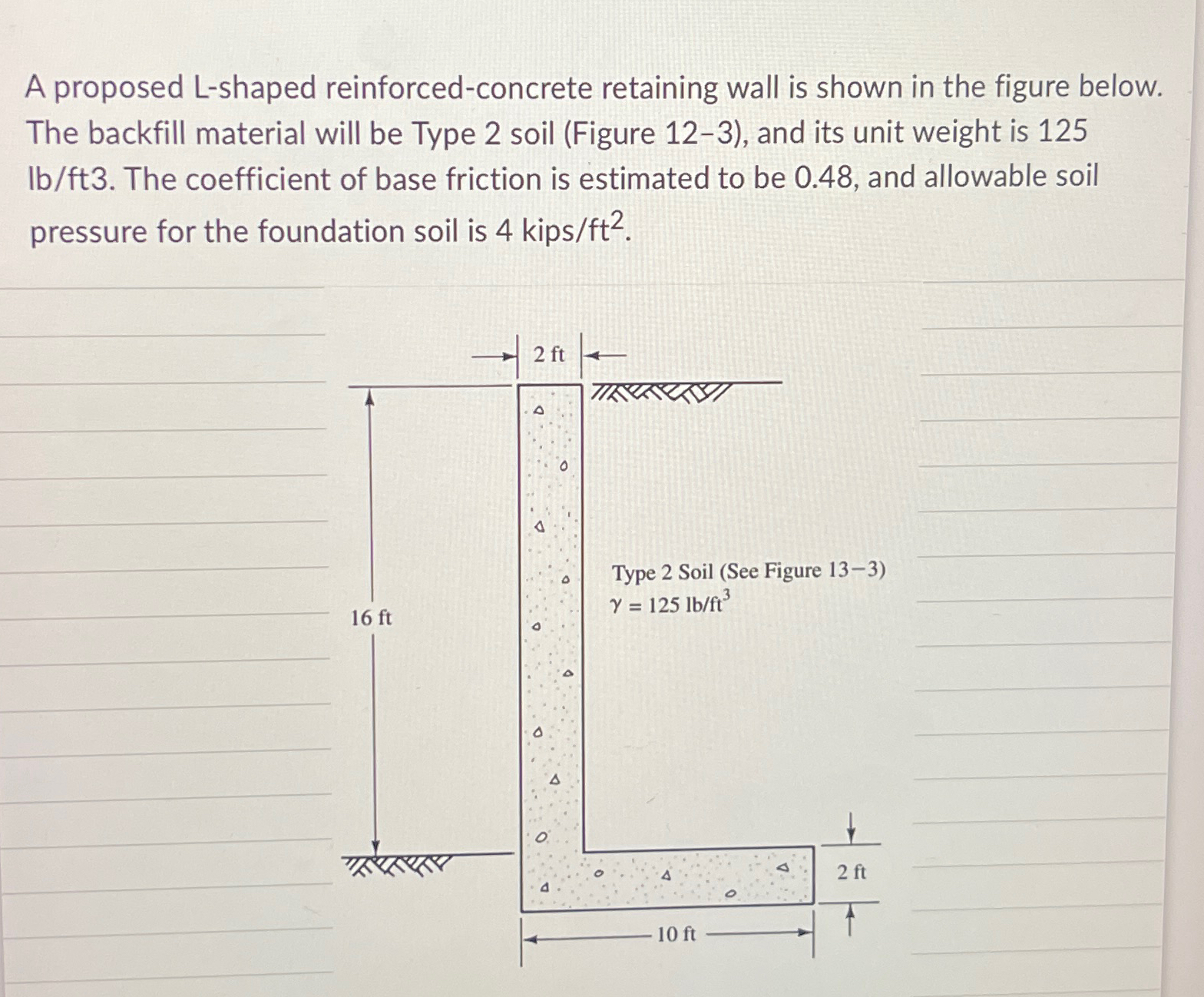 A proposed L - shaped reinforced - concrete
