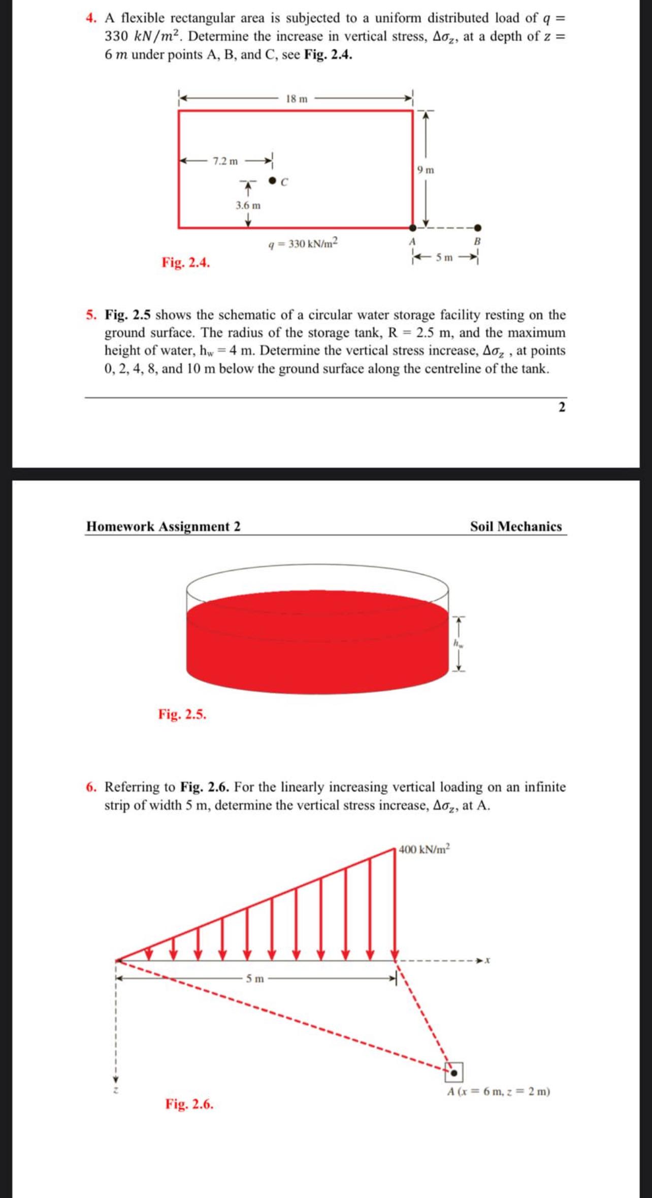 A flexible rectangular area is subjected to a