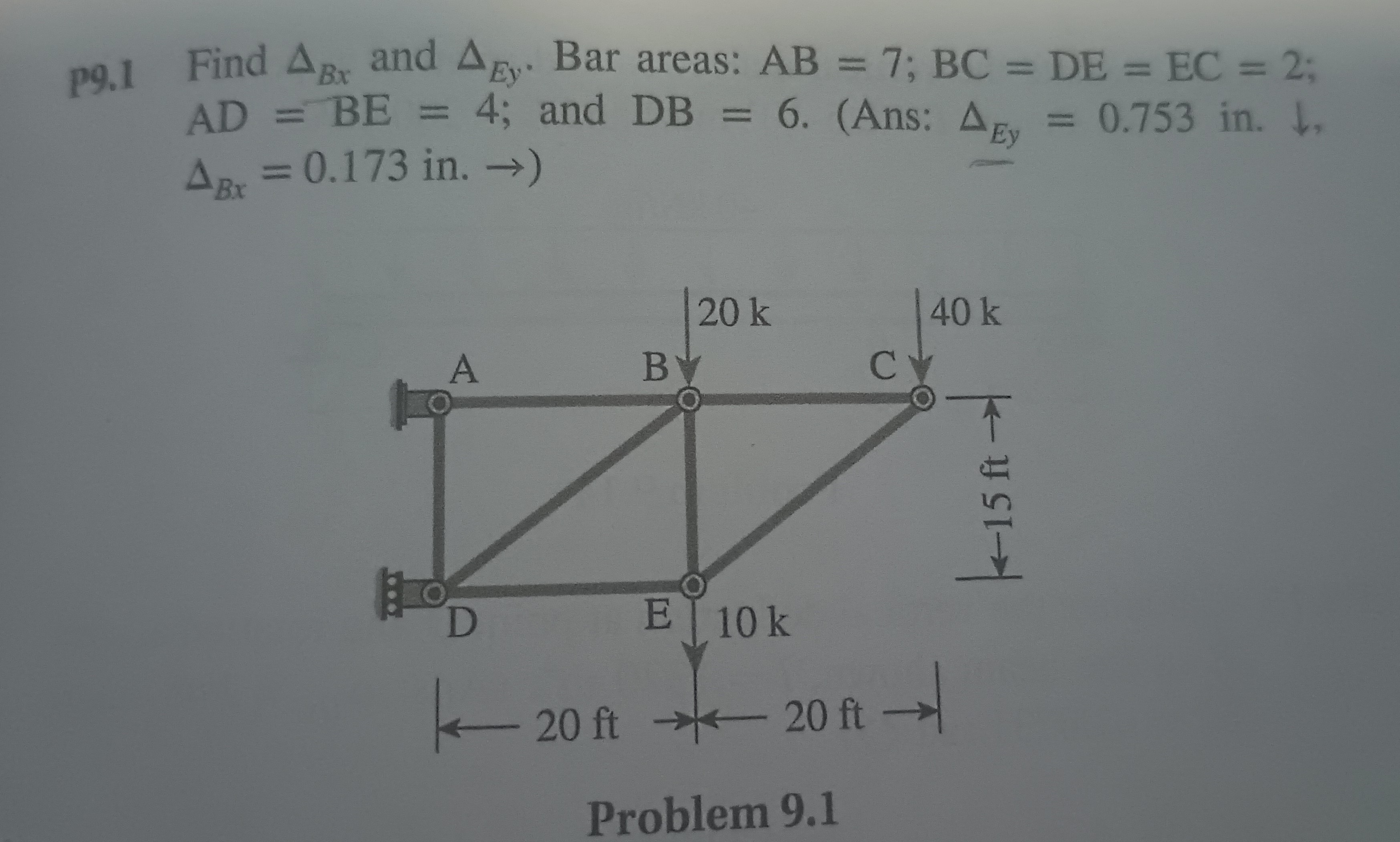 P 9 . 1 Find B x and E y . Bar areas: A B = 7 ; B