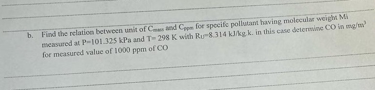 b . Find the relation between unit of C m a s s