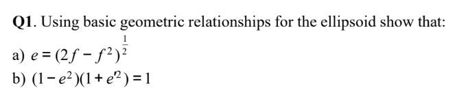 Q 1 . Using basic geometric relationships for the