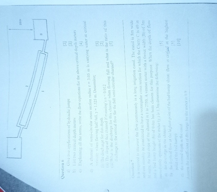 Question 6 a ) Give tho spplications of hydraulic