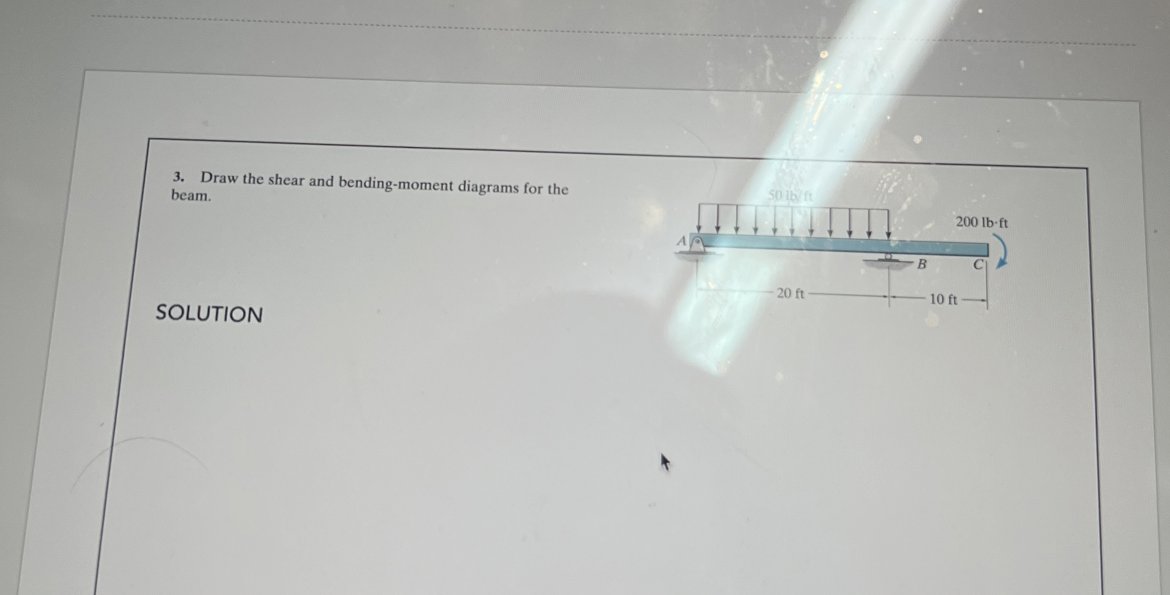 Draw the shear and bending - moment diagrams for
